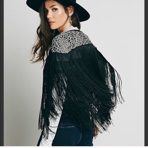 ISO FREE PEOPLE CLEOBELLA EMBELLISHED FRINGE jacke
